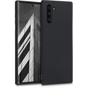 Samsung Galaxy Note 10 Kılıf İnce Soft Mat Renkli Esnek Silikon Kapak - Siyah