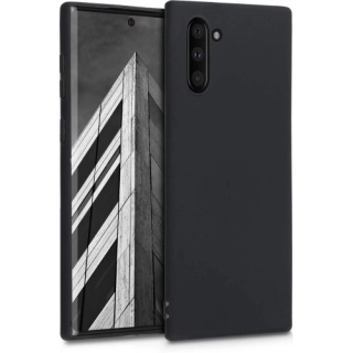 Samsung Galaxy Note 10 Kılıf İnce Soft Mat Renkli Esnek Silikon Kapak - Siyah