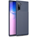 Samsung Galaxy Note 10 Kılıf Silikon Parmak İzi Bırakmayan Karbon Soft Negro Kapak - Lacivert