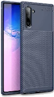 Samsung Galaxy Note 10 Kılıf Karbon Serisi Mat Fiber Silikon Negro Kapak - Lacivert