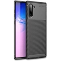 Samsung Galaxy Note 10 Kılıf Silikon Parmak İzi Bırakmayan Karbon Soft Negro Kapak - Siyah