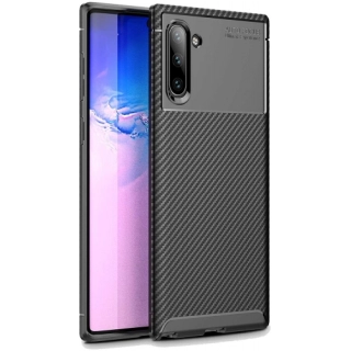 Samsung Galaxy Note 10 Kılıf Silikon Parmak İzi Bırakmayan Karbon Soft Negro Kapak - Siyah