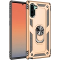 Samsung Galaxy Note 10 Kılıf Silikon Zırhlı Standlı Yüzüklü Mıknatıslı Tank Kapak - Gold