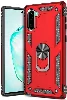Samsung Galaxy Note 10 Kılıf Zırhlı Standlı Mıknatıslı Tank Kapak - Kırmızı