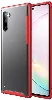 Samsung Galaxy Note 10 Kılıf Volks Serisi Kenarları Silikon Arkası Şeffaf Sert Kapak - Kırmızı