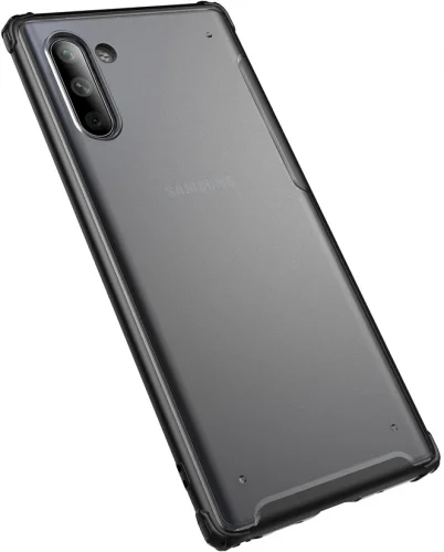 Samsung Galaxy Note 10 Kılıf Volks Serisi Kenarları Silikon Arkası Şeffaf Sert Kapak - Lacivert