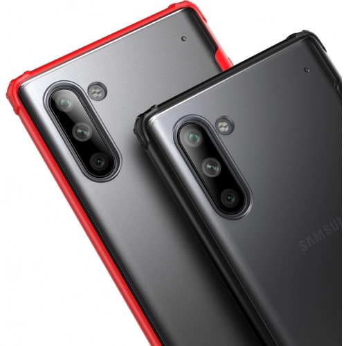 Samsung Galaxy Note 10 Kılıf Volks Serisi Kenarları Silikon Arkası Şeffaf Sert Kapak - Lacivert