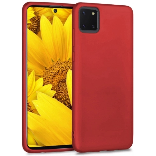 Samsung Galaxy Note 10 Lite Kılıf İnce Soft Mat Renkli Esnek Silikon Kapak - Kırmızı