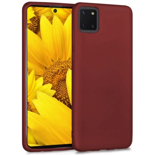 Samsung Galaxy Note 10 Lite Kılıf İnce Soft Mat Renkli Esnek Silikon Kapak - Mürdüm