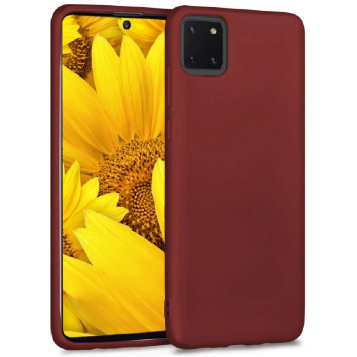 Samsung Galaxy Note 10 Lite Kılıf İnce Soft Mat Renkli Esnek Silikon Kapak - Mürdüm