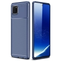 Samsung Galaxy Note 10 Lite Kılıf Silikon Parmak İzi Bırakmayan Karbon Soft Negro Kapak - Lacivert