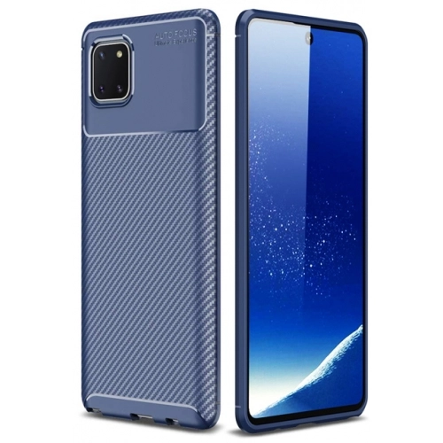 Samsung Galaxy Note 10 Lite Kılıf Silikon Parmak İzi Bırakmayan Karbon Soft Negro Kapak - Lacivert