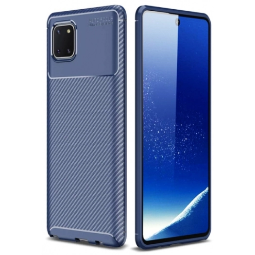 Samsung Galaxy Note 10 Lite Kılıf Silikon Parmak İzi Bırakmayan Karbon Soft Negro Kapak - Lacivert