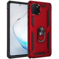 Samsung Galaxy Note 10 Lite Kılıf Silikon Zırhlı Standlı Yüzüklü Mıknatıslı Tank Kapak - Kırmızı