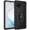 Samsung Galaxy Note 10 Lite Kılıf Silikon Zırhlı Standlı Yüzüklü Mıknatıslı Tank Kapak - Siyah