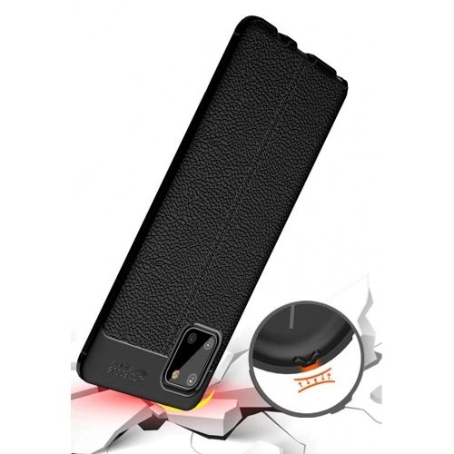 Samsung Galaxy Note 10 Lite Kılıf Deri Görünümlü Lüks Parmak İzi Bırakmaz Niss Silikon Kapak - Lacivert