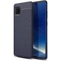 Samsung Galaxy Note 10 Lite Kılıf Deri Görünümlü Lüks Parmak İzi Bırakmaz Niss Silikon Kapak - Lacivert