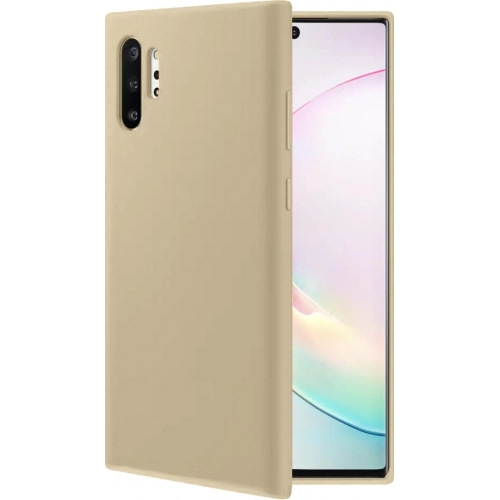 Samsung Galaxy Note 10 Plus Kılıf İnce Soft Mat Renkli Esnek Silikon Kapak - Gold