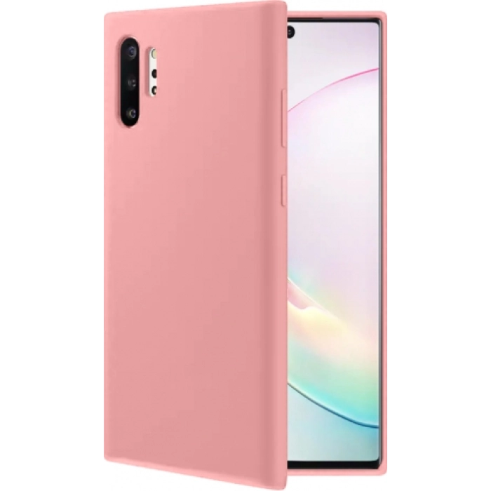 Samsung Galaxy Note 10 Plus Kılıf İnce Soft Mat Renkli Esnek Silikon Kapak - Rose Gold