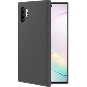 Samsung Galaxy Note 10 Plus Kılıf İnce Soft Mat Renkli Esnek Silikon Kapak - Siyah