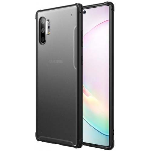 Samsung Galaxy Note 10 Plus Kılıf Volks Serisi Kenarları Silikon Arkası Şeffaf Sert Kapak - Siyah