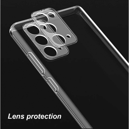 Samsung Galaxy Note 20 Kılıf İmax Silikon Esnek 3D Kamera Korumalı - Renksiz