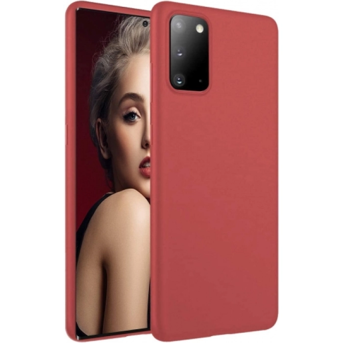 Samsung Galaxy Note 20 Kılıf İnce Soft Mat Renkli Esnek Silikon Kapak - Kırmızı