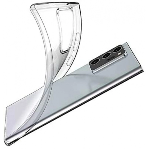 Samsung Galaxy Note 20 Kılıf Kamera Korumalı Esnek Silikon Kapak - Şeffaf