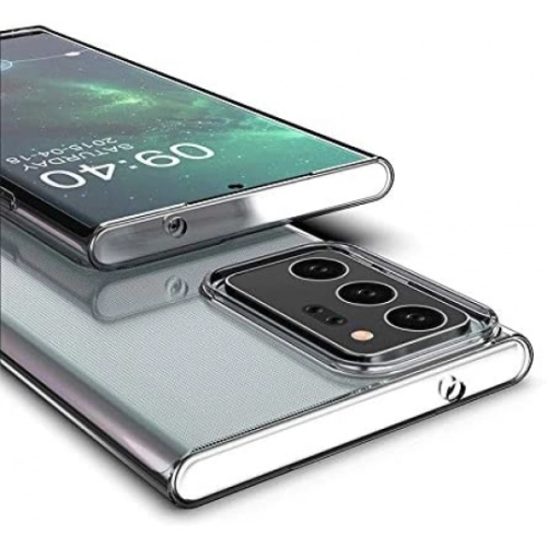 Samsung Galaxy Note 20 Kılıf Kamera Korumalı Esnek Silikon Kapak - Şeffaf