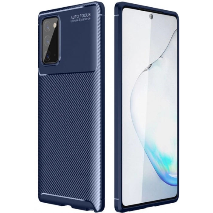 Samsung Galaxy Note 20 Kılıf Silikon Parmak İzi Bırakmayan Karbon Soft Negro Kapak - Lacivert