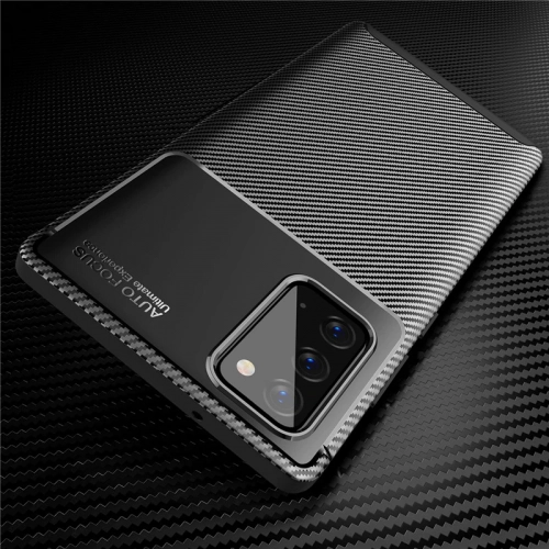 Samsung Galaxy Note 20 Kılıf Silikon Parmak İzi Bırakmayan Karbon Soft Negro Kapak - Siyah