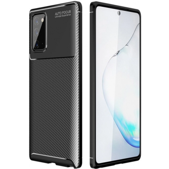 Samsung Galaxy Note 20 Kılıf Silikon Parmak İzi Bırakmayan Karbon Soft Negro Kapak - Siyah
