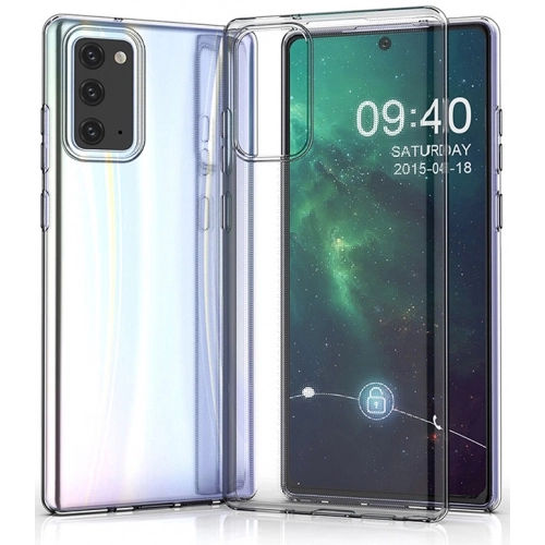 Samsung Galaxy Note 20 Kılıf Kamera Korumalı Esnek Silikon Kapak - Şeffaf