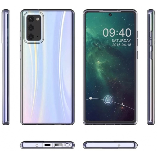 Samsung Galaxy Note 20 Kılıf Kamera Korumalı Esnek Silikon Kapak - Şeffaf