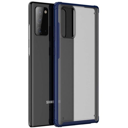 Samsung Galaxy Note 20 Kılıf Volks Serisi Kenarları Silikon Arkası Şeffaf Sert Kapak - Lacivert