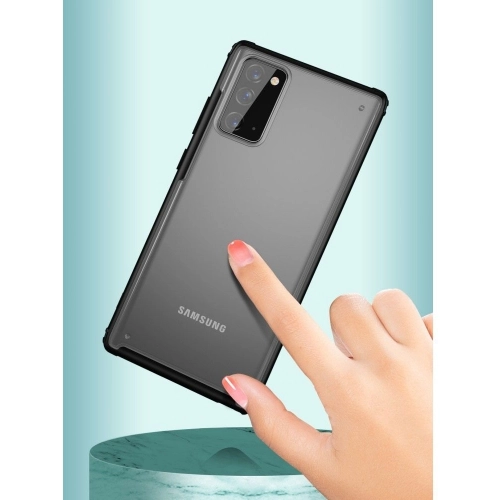 Samsung Galaxy Note 20 Kılıf Volks Serisi Kenarları Silikon Arkası Şeffaf Sert Kapak - Siyah