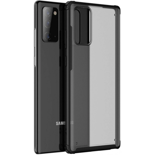 Samsung Galaxy Note 20 Kılıf Volks Serisi Kenarları Silikon Arkası Şeffaf Sert Kapak - Siyah