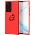 Samsung Galaxy Note 20 Ultra Kılıf Renkli Silikon Yüzüklü Standlı Auto Focus Ravel Kapak - Kırmızı