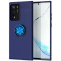 Samsung Galaxy Note 20 Ultra Kılıf Renkli Silikon Yüzüklü Standlı Auto Focus Ravel Kapak - Mavi