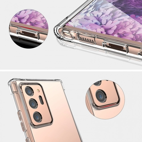 Samsung Galaxy Note 20 Ultra Kılıf Silikon Köşe Korumalı Airbag Darbe Emici Kapak - Şeffaf