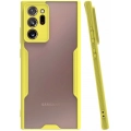 Samsung Galaxy Note 20 Ultra Kılıf Renkli Silikon Kamera Lens Korumalı Şeffaf Parfe Kapak - Sarı