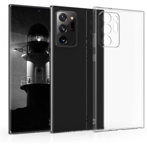 Samsung Galaxy Note 20 Ultra Kılıf Kamera Korumalı Esnek Silikon Kapak - Şeffaf