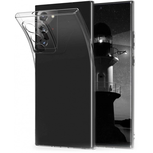 Samsung Galaxy Note 20 Ultra Kılıf Kamera Korumalı Esnek Silikon Kapak - Şeffaf