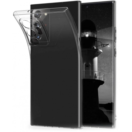 Samsung Galaxy Note 20 Ultra Kılıf Kamera Korumalı Esnek Silikon Kapak - Şeffaf