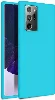 Samsung Galaxy Note 20 Ultra Kılıf Liquid Serisi İçi Kadife İnci Esnek Silikon Kapak - Mavi