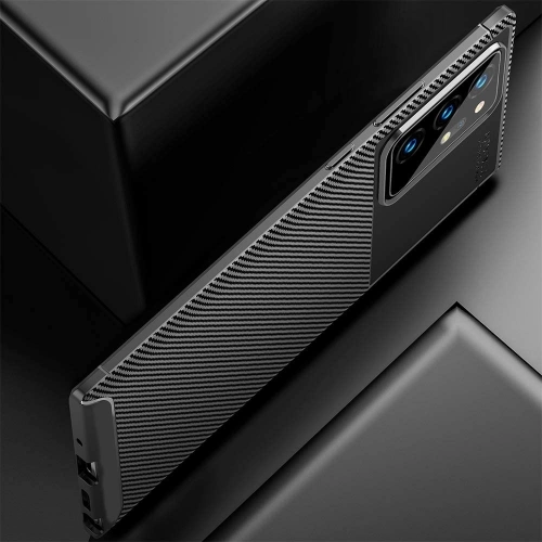 Samsung Galaxy Note 20 Ultra Kılıf Silikon Parmak İzi Bırakmayan Karbon Soft Negro Kapak - Siyah