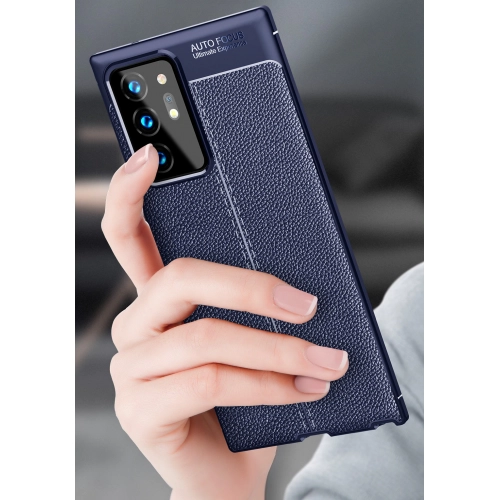 Samsung Galaxy Note 20 Ultra Kılıf Deri Görünümlü Lüks Parmak İzi Bırakmaz Niss Silikon Kapak - Siyah