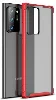 Samsung Galaxy Note 20 Ultra Kılıf Volks Serisi Kenarları Silikon Arkası Şeffaf Sert Kapak - Kırmızı