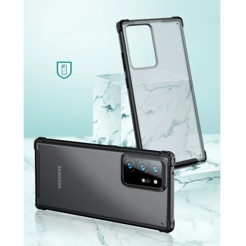 Samsung Galaxy Note 20 Ultra Kılıf Volks Serisi Kenarları Silikon Arkası Şeffaf Sert Kapak - Siyah
