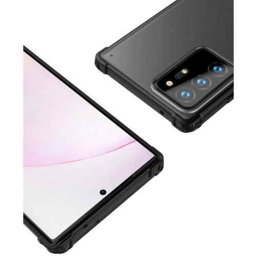 Samsung Galaxy Note 20 Ultra Kılıf Volks Serisi Kenarları Silikon Arkası Şeffaf Sert Kapak - Siyah